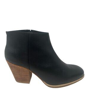 Rachel Comey Mars Black Leather Stacked Heel Ankle Boots 8 Modern Minimalist